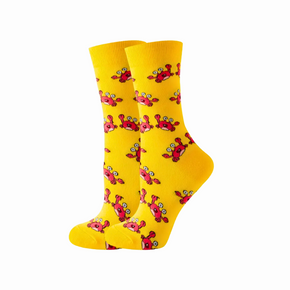 Women Crab Print Socks